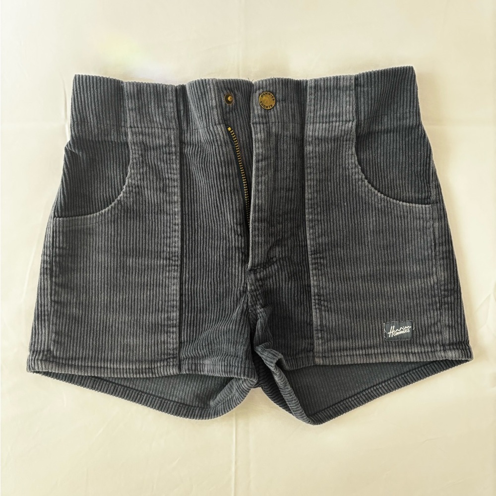 High Waist Navy Corduroy Shorts